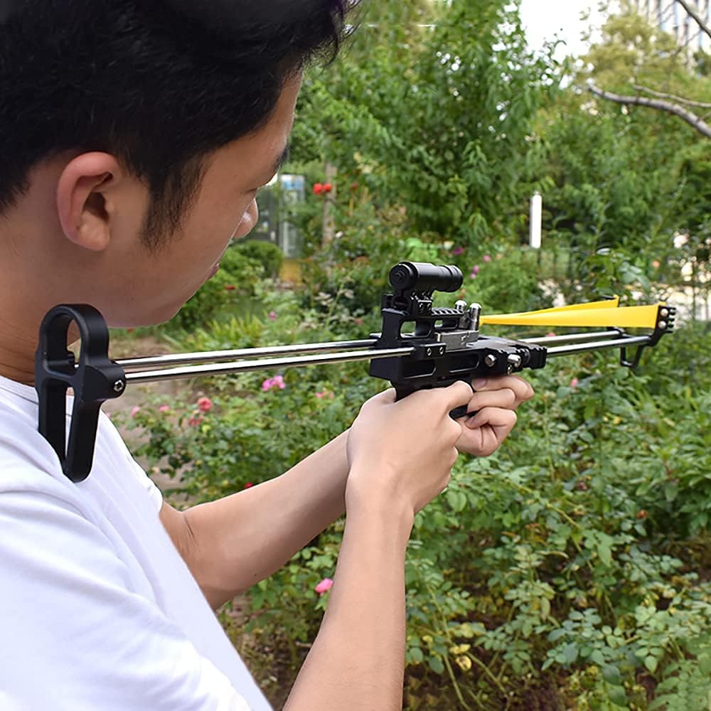 Piaoyu New Upgraded Version of Slingshot Hunting Powerful Catapult Mechanical Slingshot Rifle Portable Stretch Outdoor Long-Range Shooting : Sports & Outdoors