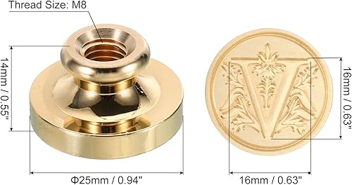 Miniatura 2 de PATIKIL Sello de cera del alfabeto V, sello de cera de sellado de letra inicial, cabeza de latón retro clásico para tarjetas de invitación de sobre