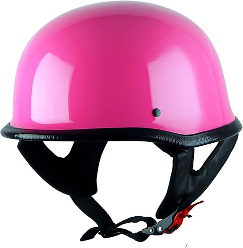 Miniatura 3 de 1Storm Casco de media cara para motocicleta, estilo alemán abierto, aprobado por DOT HKY602 rosa brillante
