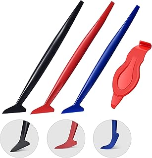 Zanch Vinyl Wrap Tools 4PCS Flexible Micro Squeegee Curves Slot Tint Tool with Different Hardness Corner Squeegee Vinyl Wrap Tool Kit for Car Wrapping,Vinyl Wraps Application,Window Tinting