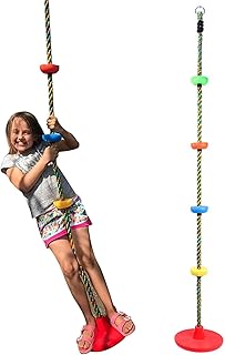 Outdoor Rope Swings | Children Tree Swing Single Disk Outdoor Climbing Rope Platforms for Garden, Grass, Playground | Durable Climbing Swings Children Toys Adults Corset