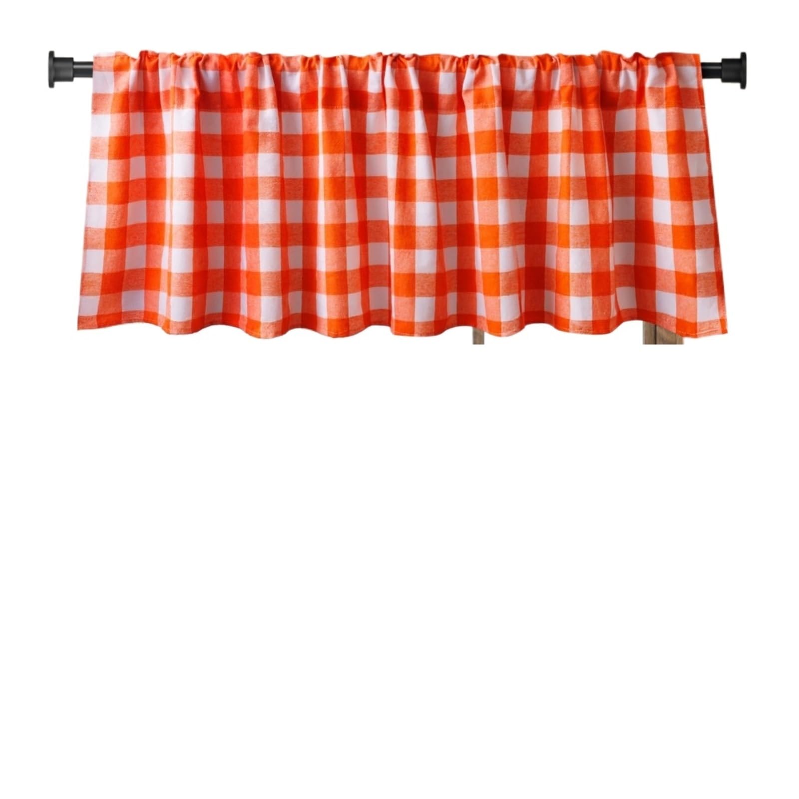 AIQIJOHI Short Curtains Short Curtains Plaid Window Valance Farmhouse Decor Rod Pocket Valances For Kitchen Living Room(Color 6,107Wx45H (cm))