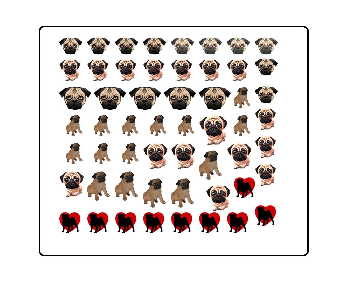 Kaz Creations Pug Nail Art Decal Pug Dog Collection (Pug Nail Art Decal)