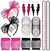 Produktbild Kulannder 80er Jahre Party Kostüm Damen 1980s Accessoires Set Damen Neon Armband Ohrringe Fischnetz Handschuhe Neo Kunststoff Halskette lace 80s Lace Stirnband für Retro Fashion