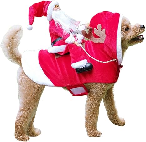 Amazon Co Jp ペットサンタクリスマス衣装サンタ犬の衣装犬暖かいアパレルパーティードレスアップ犬の猫ペットスーツの動物服 ペット用品