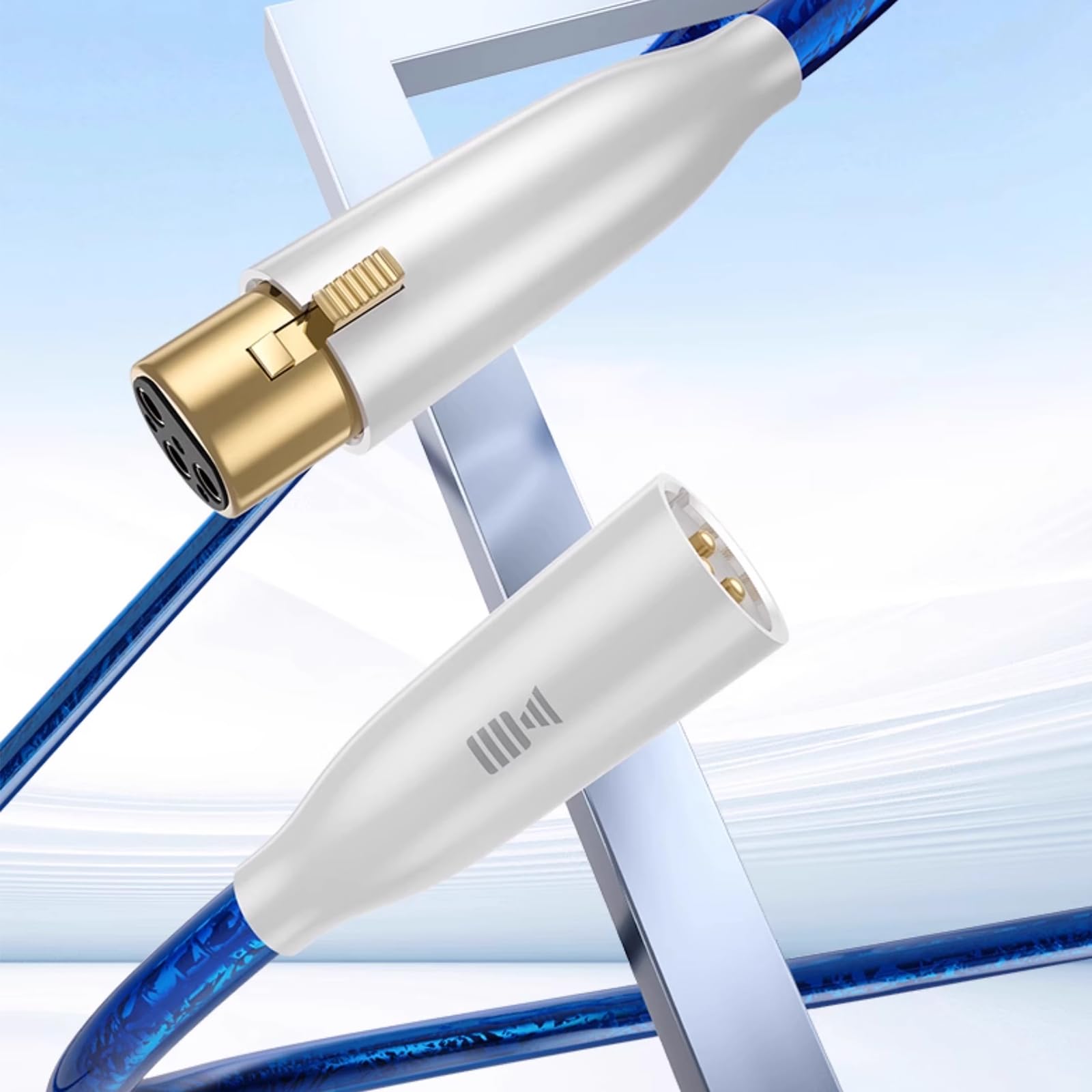 Câble audio numérique XLR, cuivre monocristallin | 20 AWG, câble XLR M/F adapté pour les cinémas maison, les systèmes audio, les systèmes audio de voiture, câble audio numérique, bleu