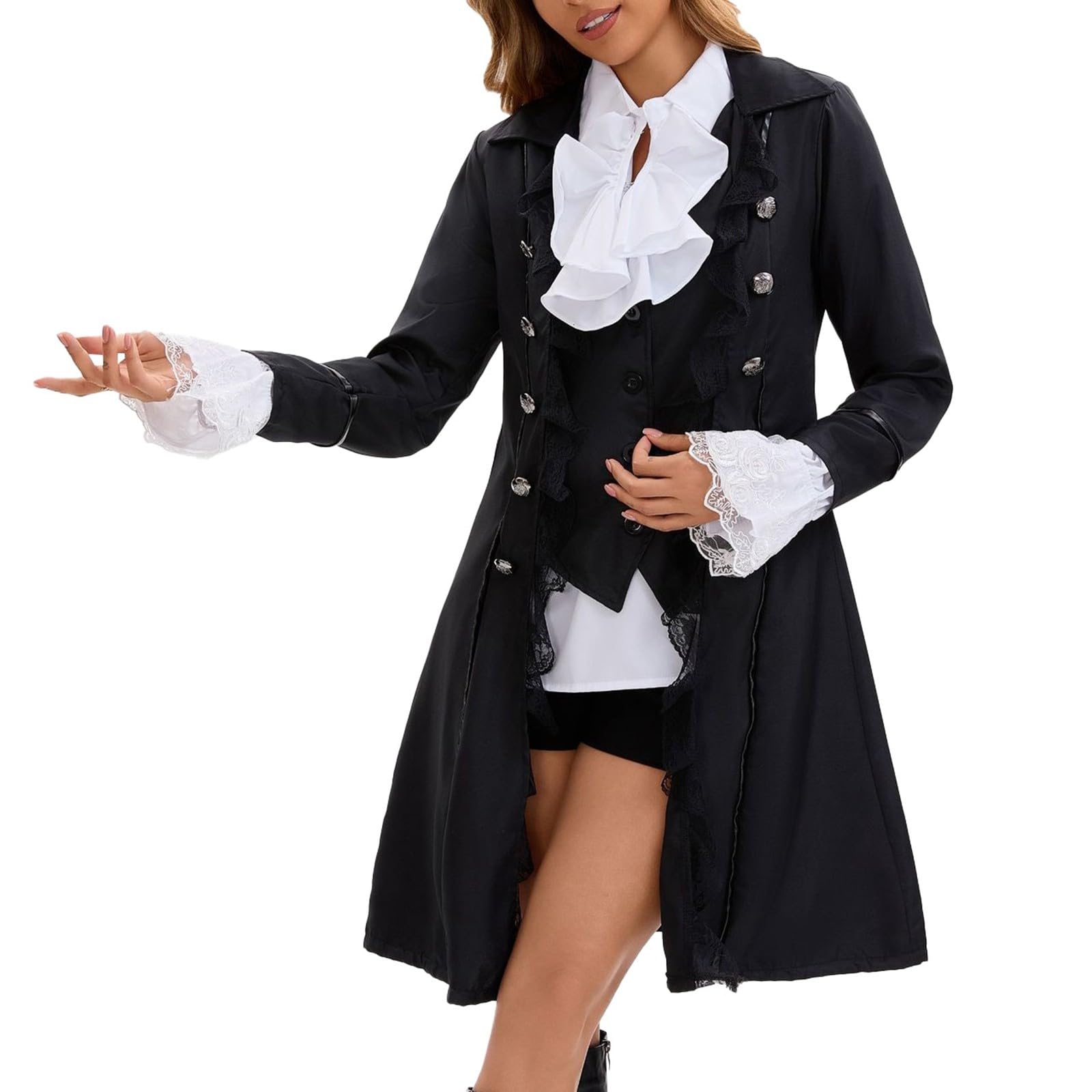 Generisch 2026 Elegante Cosplay Gothic Spitze Upcoat Jacke Für Frauen Männer Halloween Party Formale Veranstaltung