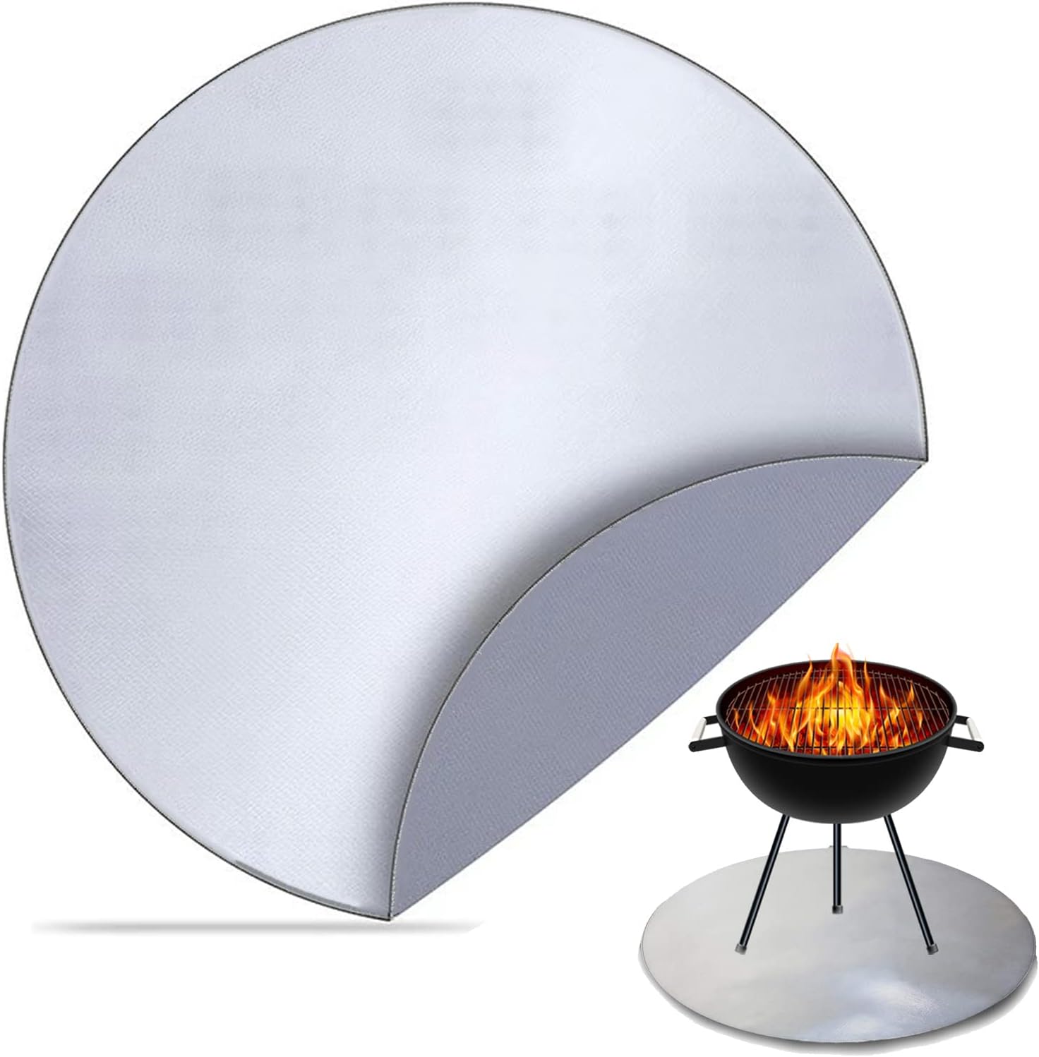 Yurulitdor Round Fire Pit Mat, 24inch Fireproof Mat for