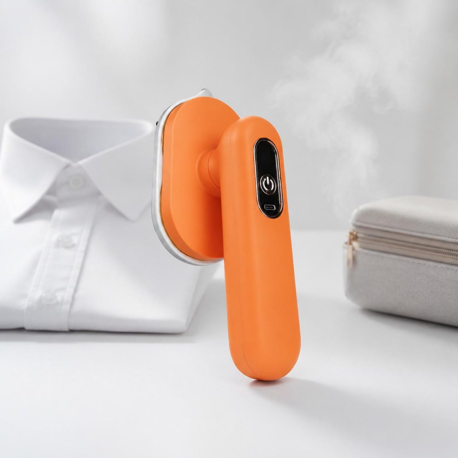 Ferro da Stiro Portatile Ferro a Vapore Mini Stiratrice Dispositivo da Stiro con Struttura Verticale E Controllo Preciso in Ceramica E Alluminio, Bianco