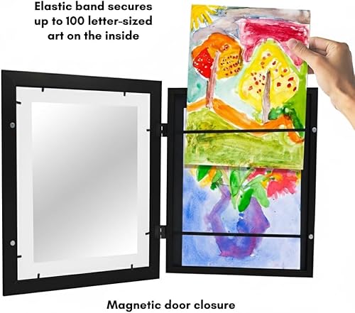 Miniatura 9 de Americanflat Marco para obras de arte infantiles, carga frontal, verde espuma de mar, 8.5 x 11 pulgadas con paspartú o 10 x 12.5 sin él, formato de