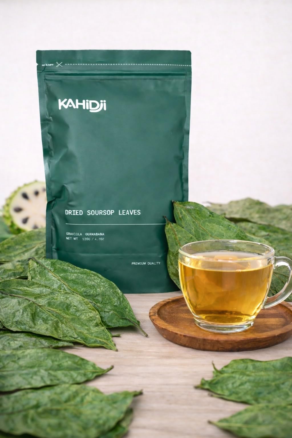 KAHIDJI Soursop Graviola/Guanabana Dried Leaves for Tea – 250–300 Whole Leaves (120g)