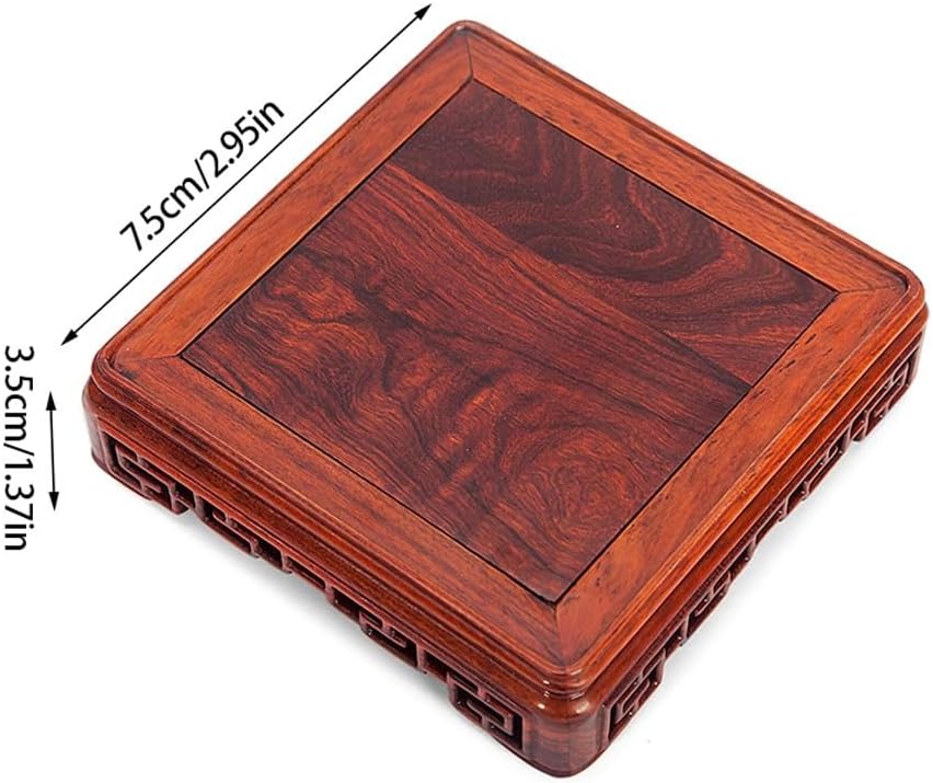 スタチューベース 花瓶スタンド 無垢材 翡翠石ベース 長方形花瓶 ティーポット クラフトスタンド 中国仏像ベース 家庭、ホテルなどに