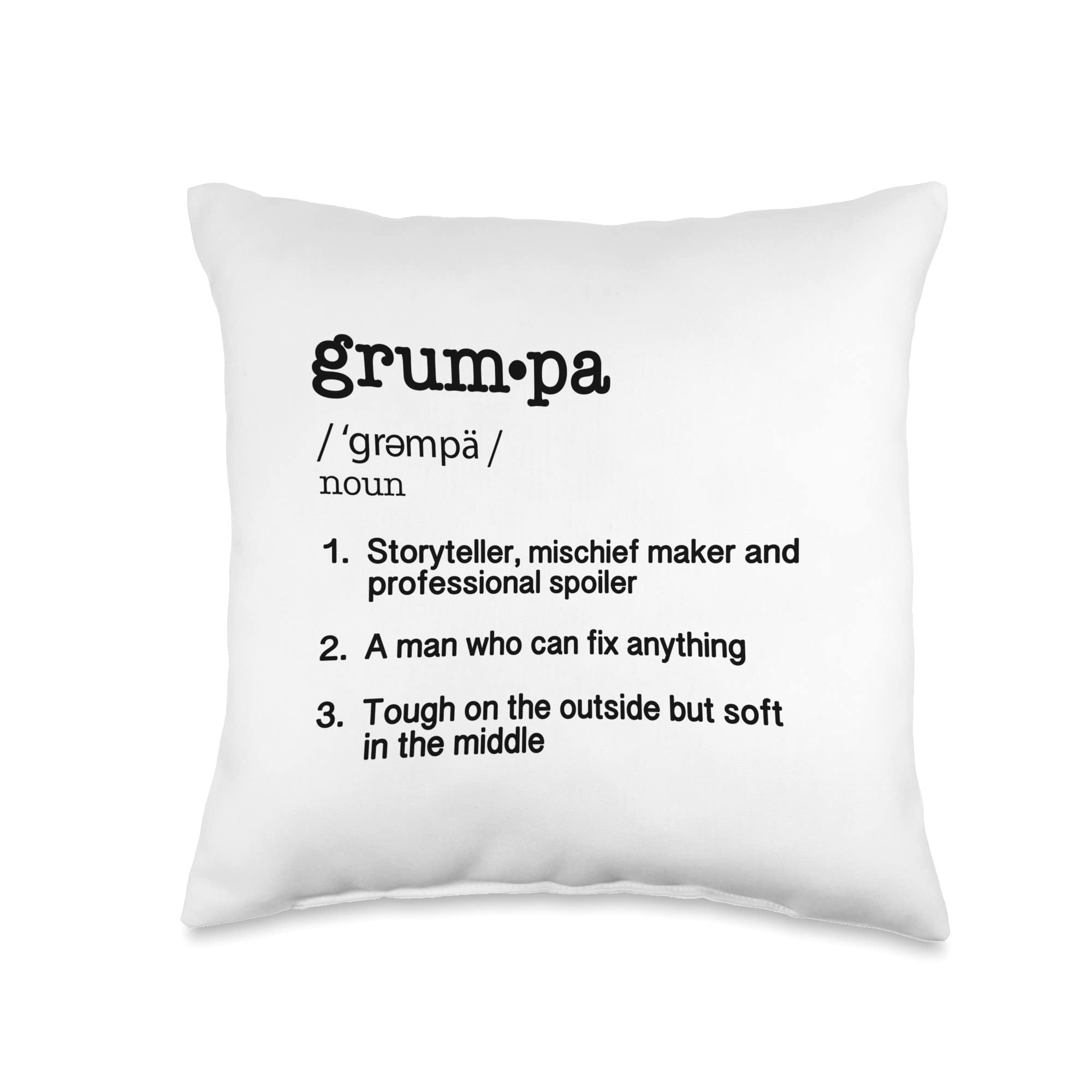 Grumpa Definition-Dictionary Meaning Throw Pillow, 16x16, Multicolor