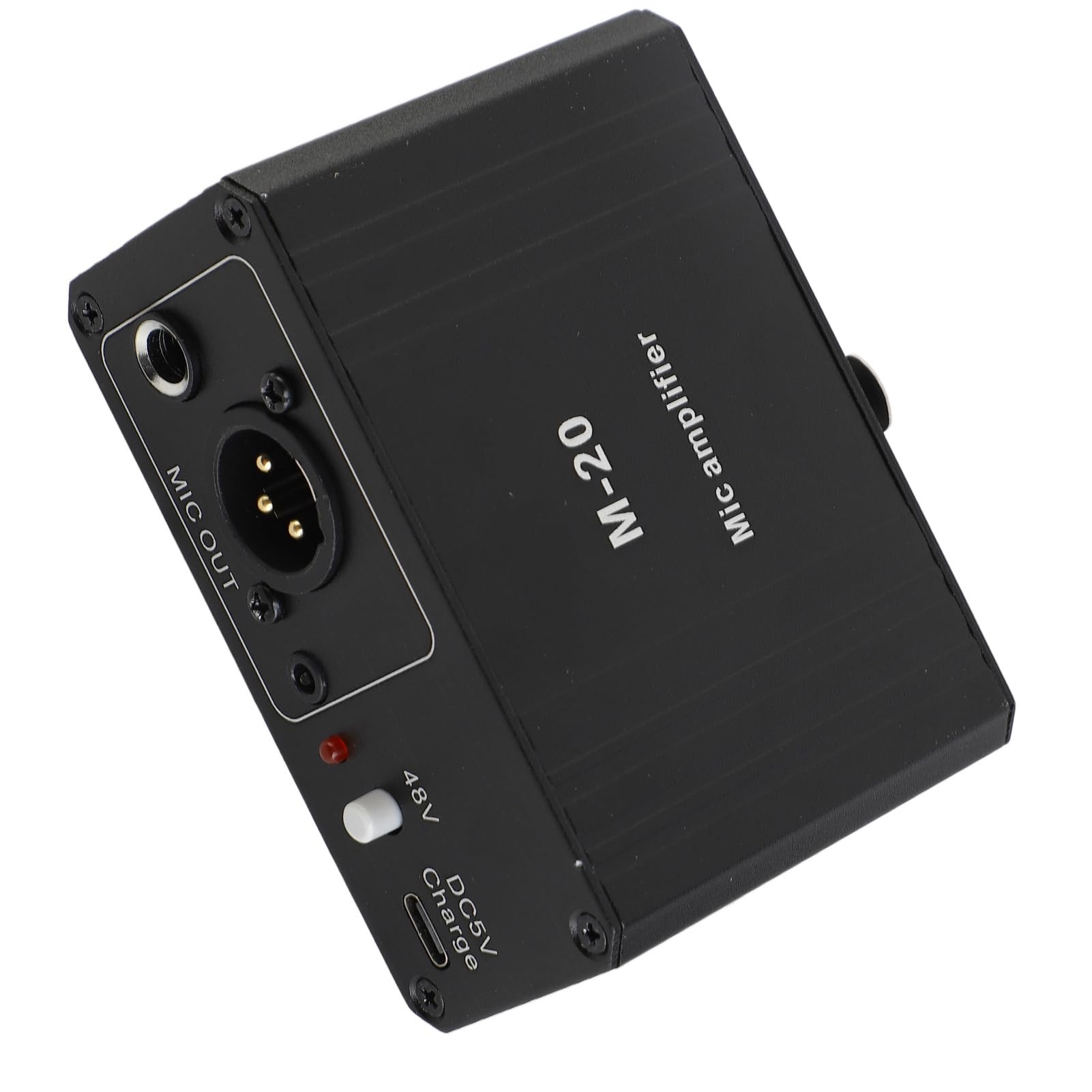 Mikrofonvorverstärker, Mikrofonverstärkungsverstärker, 48-V-Phantomspeisung, XLR-Ausgang für Dynamisches Kondensatormikrofon, Mikrofonvorverstärker für die von Podcasts,