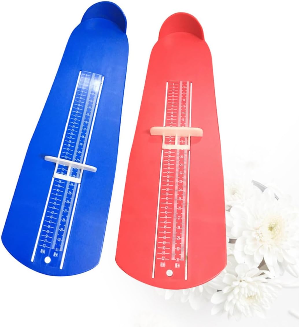 Foot Width Length Measuring Device Shoe Sizer for Adults and 2pcs Plastic Foot Measuring Scale Accurate Measurement Tool for Buying Shoes