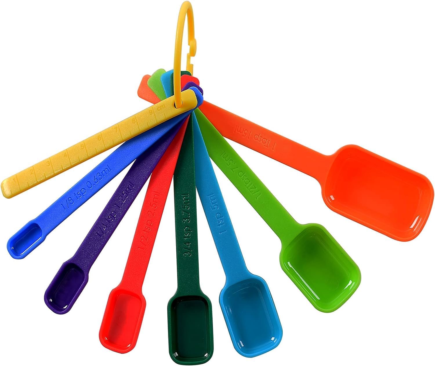 Plastic Measuring Spoons 8-Piece,Assorted Colors Plastic Measuring Spoons 8-Piece,Assorted Colors