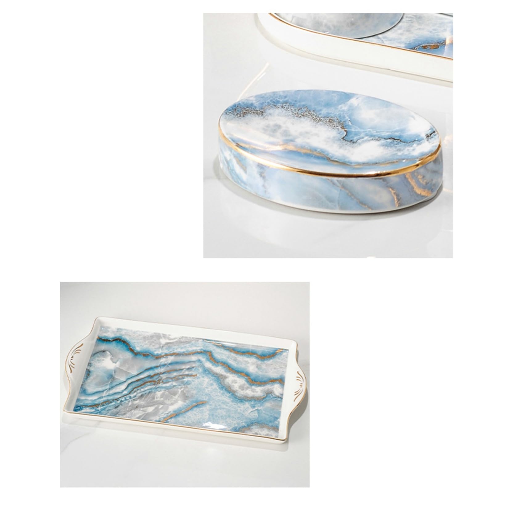 Amazon｜ホテル用 バスルームアクセサリーセット セラミック 大理石風  