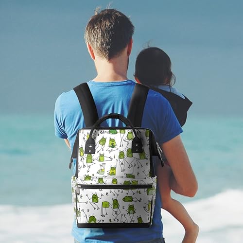 Miniatura 7 de cfpolar Divertida mochila de pañales de rana de animales linda rana maternidad recién nacido bolsas grandes para bebés para mamás papás mochila de