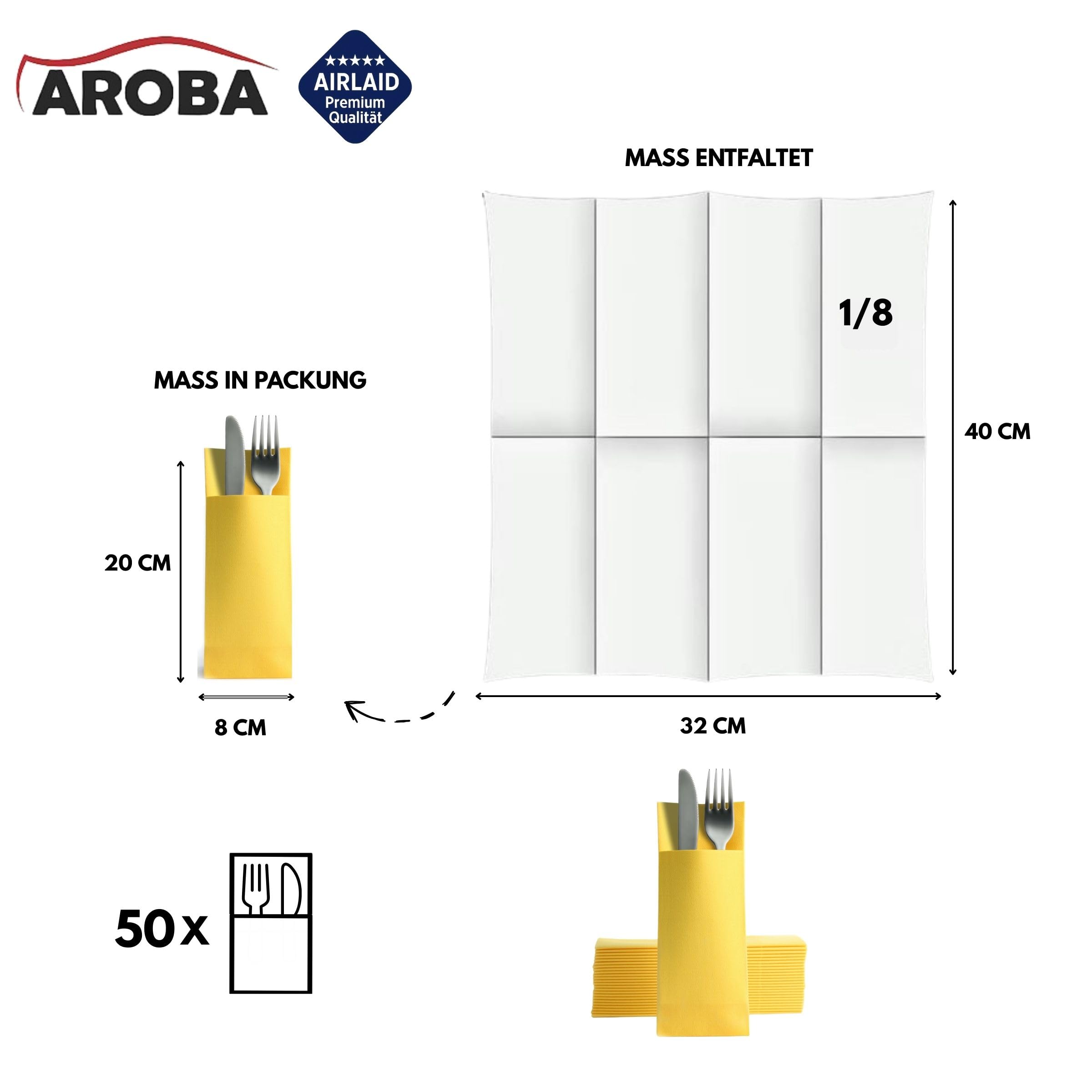AROBA Airlaid - Servilletas de cubiertos (600 unidades, 32 x 40 cm), color rojo