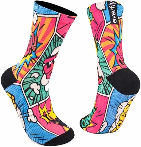 Everfly Calcetines Crossfit Calcetines Hombre Divertidos Mujer Media Caña Deporte Gimnasio Padel Baloncesto Ciclismo Running Futbol Senderismo Tecnico Amortiguacion Colores Regalo Ropa