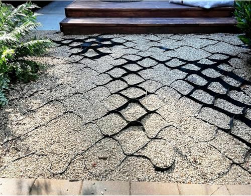MSWEGKRE Geogrid Black Polypropylene Patio Paver Base, Geo Grids Grass/Concrete/Sand/Soil Stabilizer...