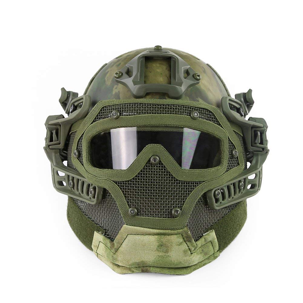 PJ Type Fast Protective Helmet ABS Tactical Face Shield Goggles, Suitable for Air Gun Paintball Shooting, CS Games and Other Outdoor Activities