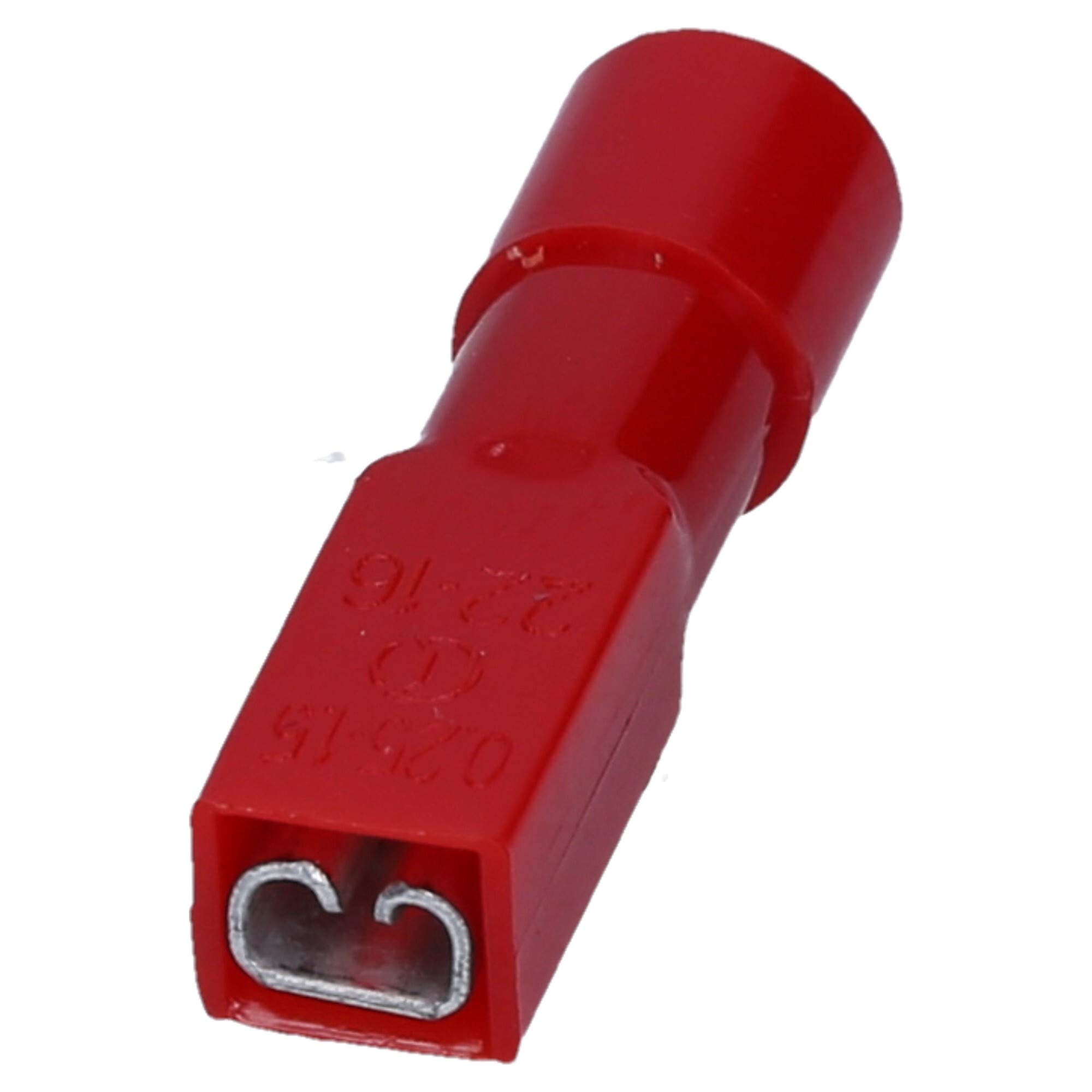 100 unidades Cembre RF-F305P Terminales enchufables planos, 2,8 x 0,5, rojo, totalmente aislados, calidad industrial