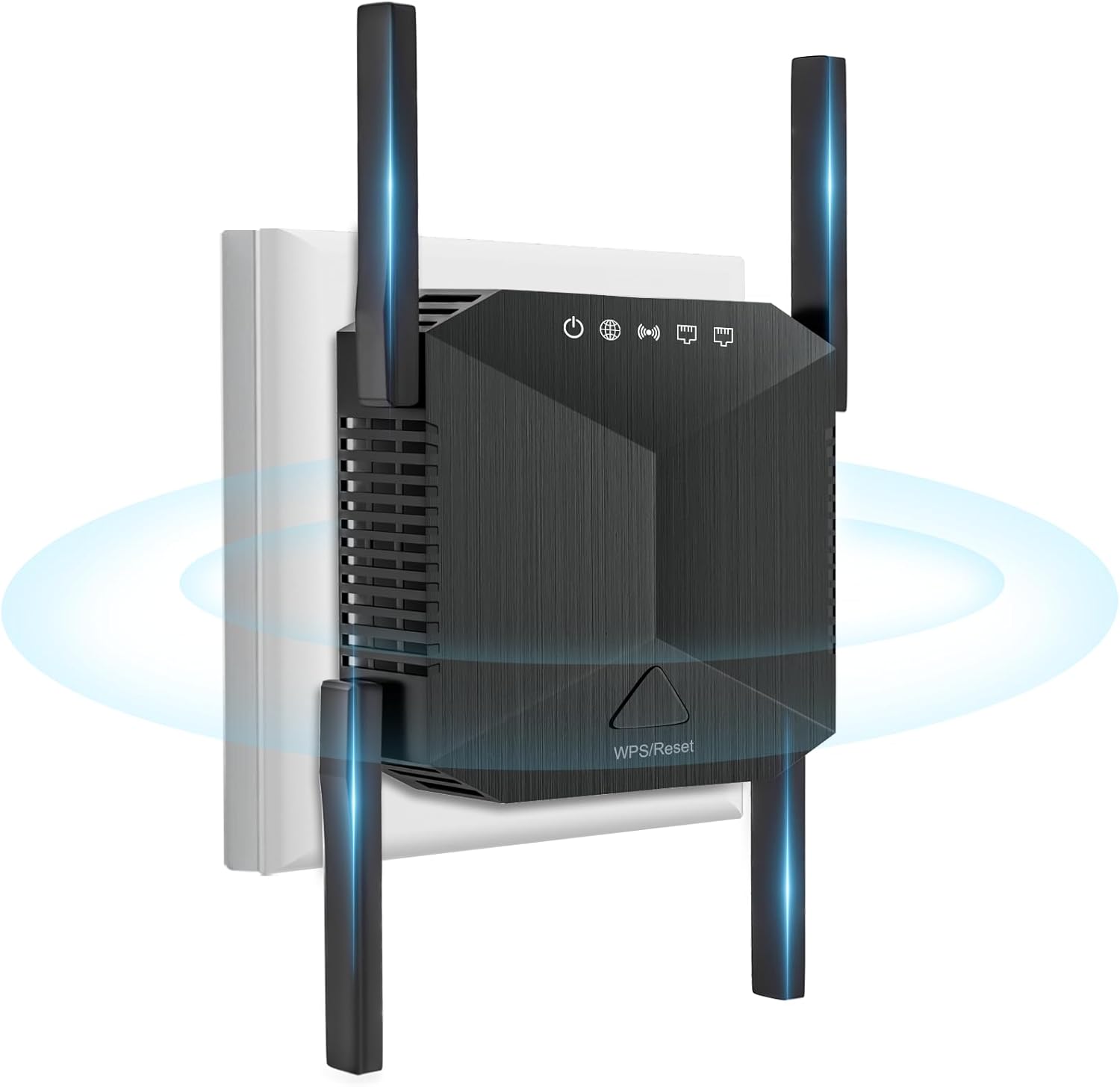 Product image of DOBWGXZ Internet Booster, WiFi Extender with Ethernet Port, 4 Antennas WiFi Booster Range Extender, Home Wireless Signal Booster, Compatible with All WiFi Routers