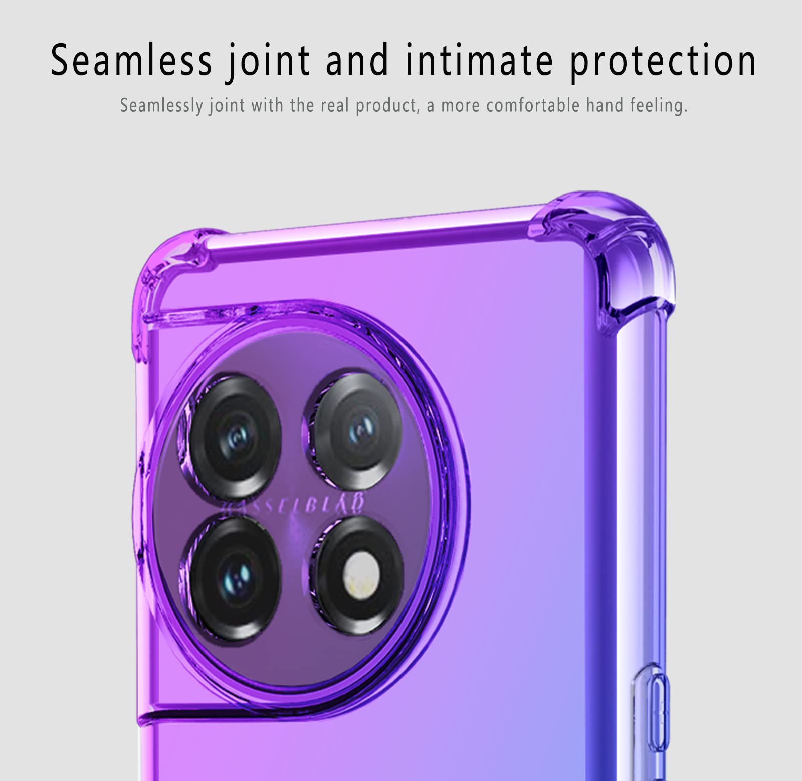 DEDUX Cover Per OnePlus 11 – Custodia Trasparente Con Effetto Sfumato Nero/Oro – TPU Morbido Antiurto Con Angoli Rinforzati – Foro Per Cordino - 3