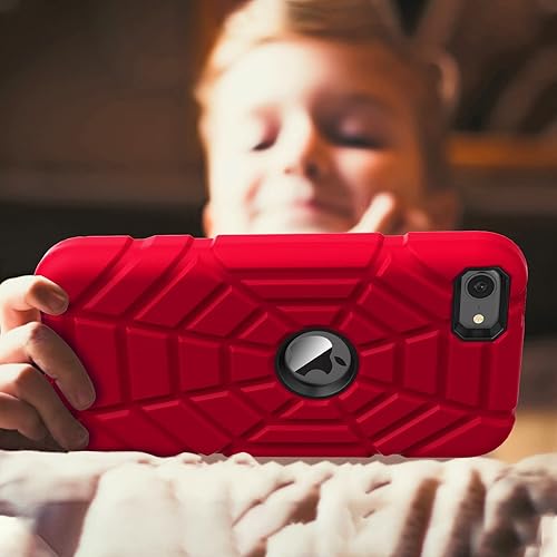 Miniatura 7 de Grifobes Funda protectora resistente 3 en 1 para iPod Touch 765 para niños (rojo+negro)
