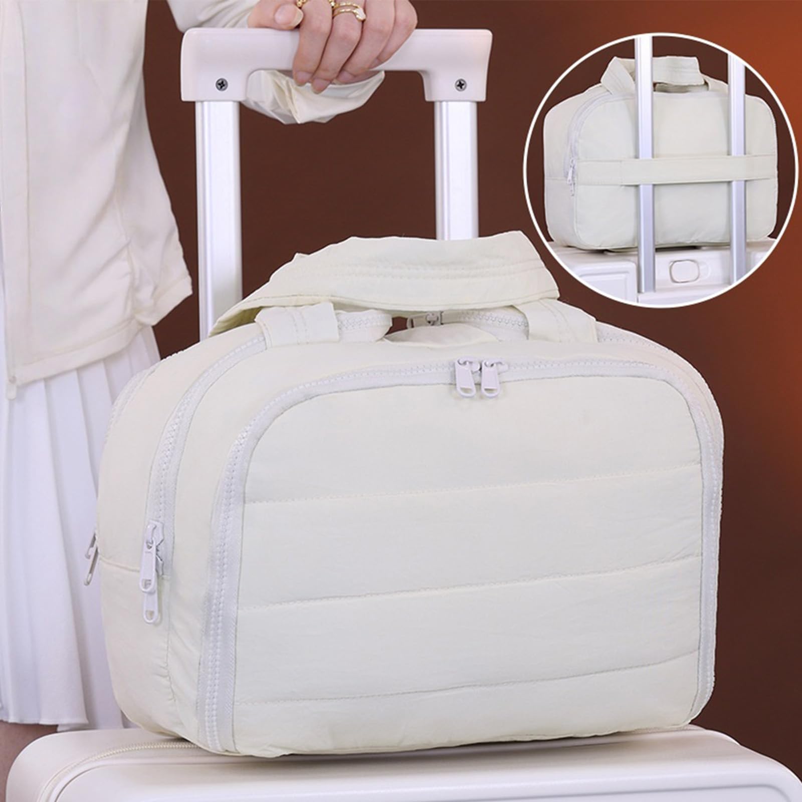 Freundliche Make up Aufbewahrungstasche mit Mehreren Fächern, wasserdichte Materialien, Kosmetik Organizer für Frauen, tragbare Reise Kosmetiktasche
