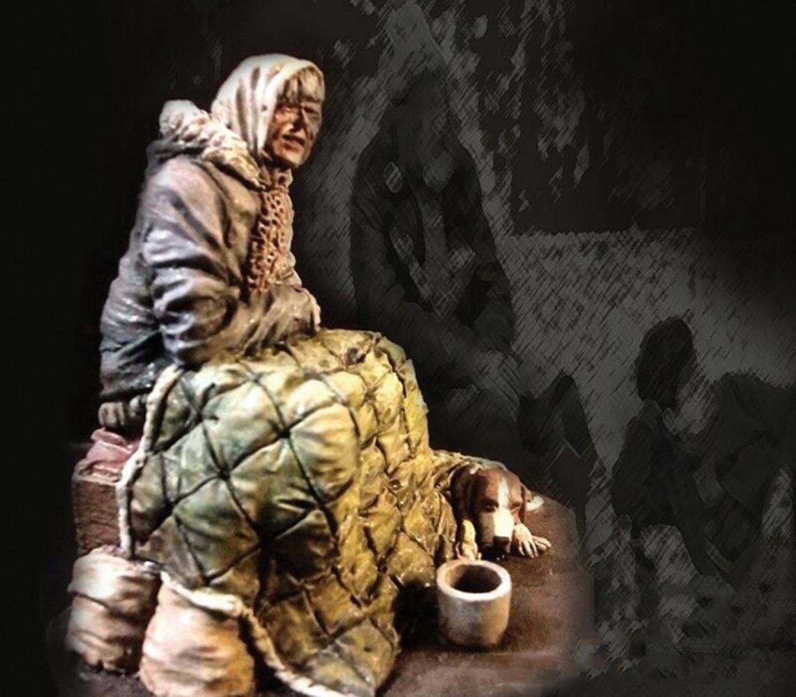 XINGCHANG 1/35 Survivor Woman Homeles Resin Figure Model Kits Miniature Gk Unassembly Unpainted