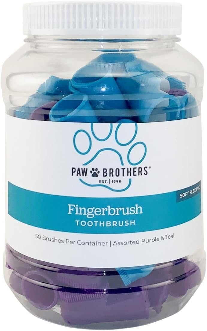 Ryan's PET Supplies Paw Brothers Finger Toothbrush for Dogs and Cats, Pet Tooth Brushing, Dog Tooth Brush for Small & Large Pets, Dog Dental Care, 50 pk