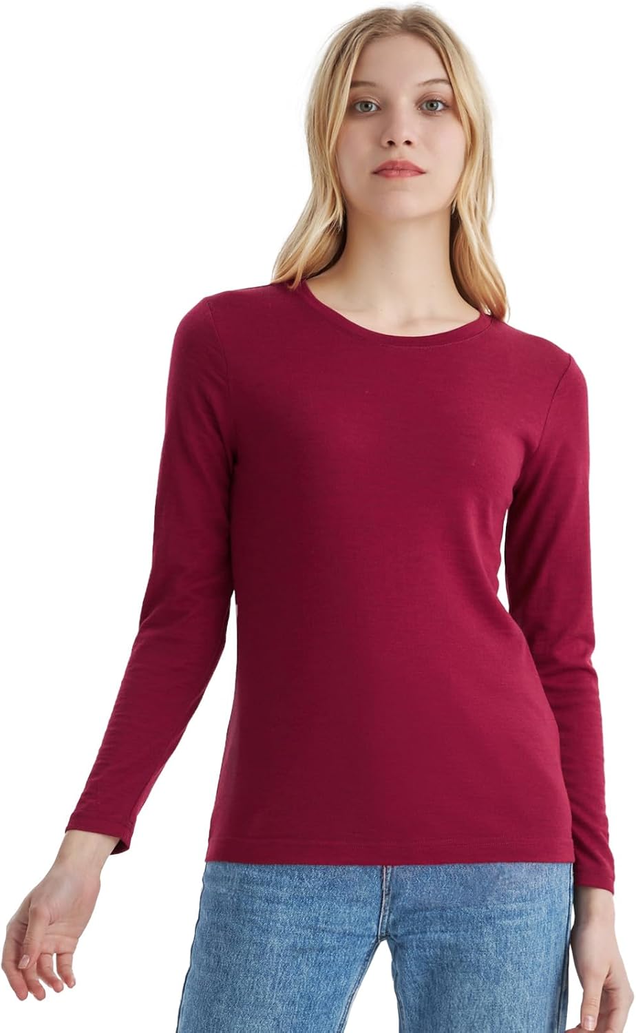 Merino Protect 100% Merino Wool Base Layer Women Thermals Underwear Soft Long Sleeve Shirt for Hiking Skiing