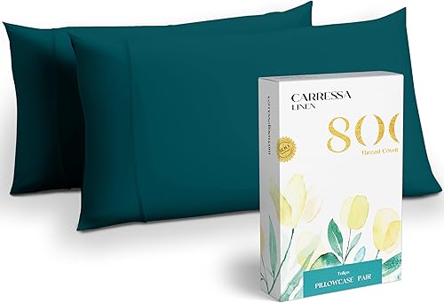 Vista 247 de Carressa Linen Juego de sábanas 100% de algodón egipcio, tamaño Queen, 6 piezas de 800 hilos de algodón egipcio, tamaño Queen, color blanco, suave