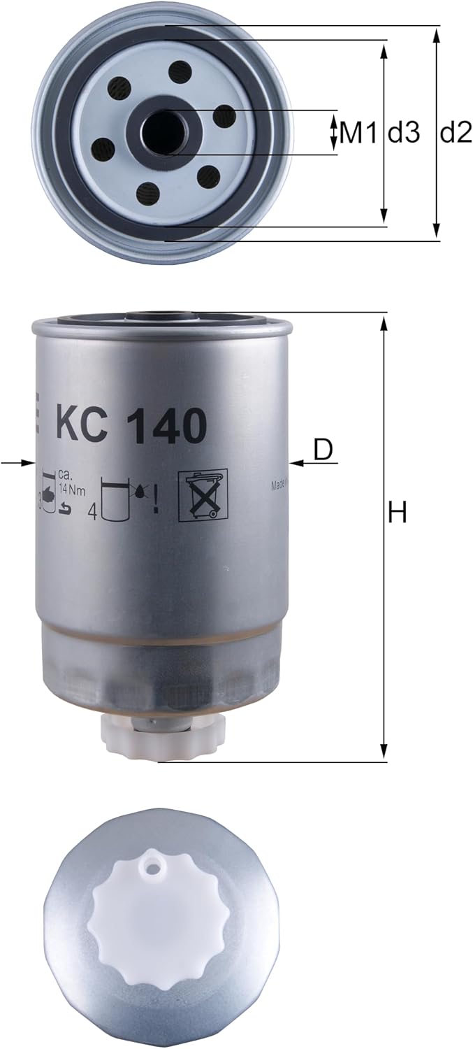 MAHLE Fuel Filter Compatible with FIAT PEUGEOT CITROEN ALFA ROMEO LANCIA CHRYSLER Sw 1906C3