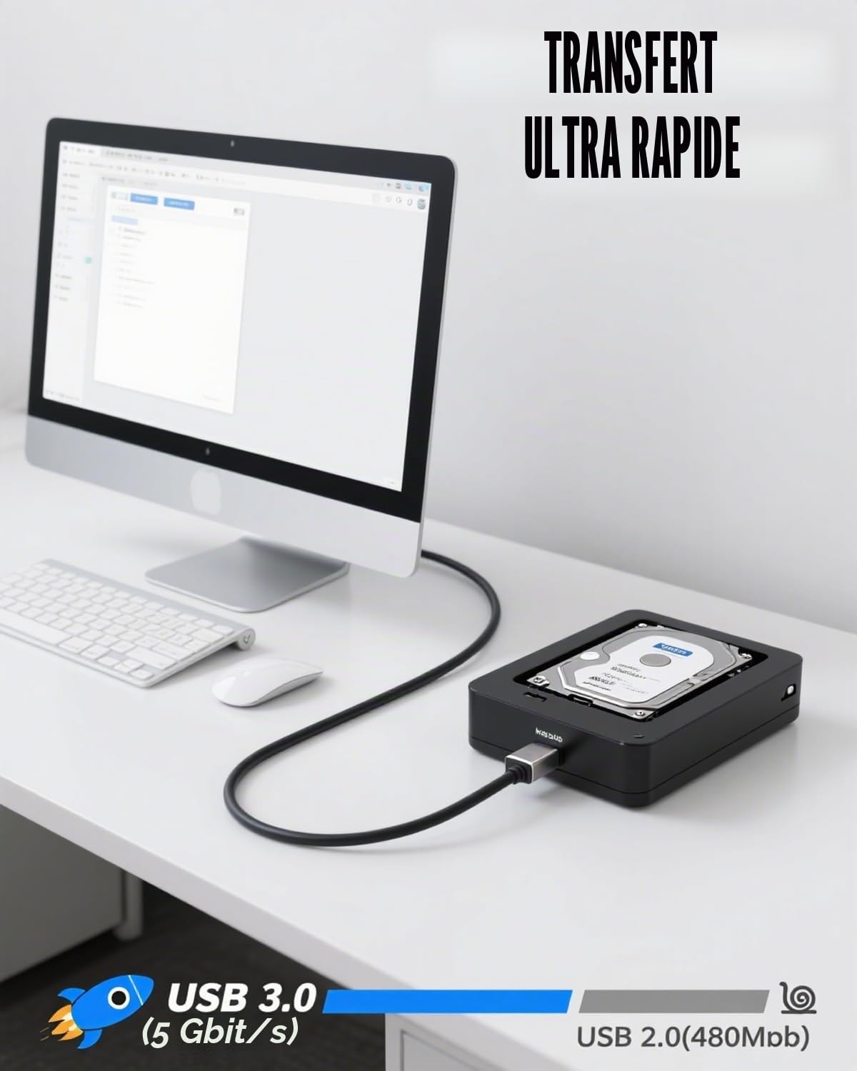 Câble d'extension USB 3.0 25 m, USB-A vers USB-C/Type C, 5 Gbps, 4 puces d'amplification de signal, alimentation USB pour MacBook, PC portables, appareils photo, imprimantes, scanners, appareils VR