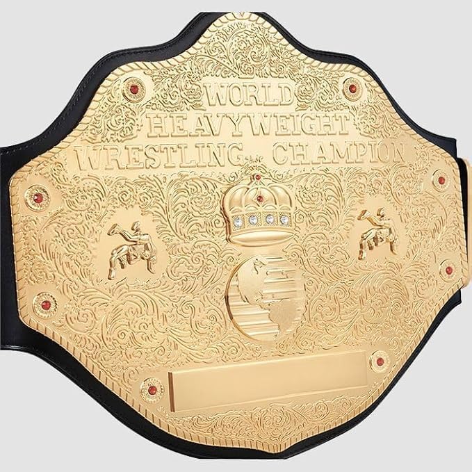 Big Gold 2mm Championship Title Belt Replica, World Heavyweight Wrestling Belt Adult Size for Men, Women