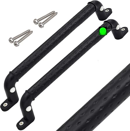 Set of 2 Playground Safety Handles Glow-in-The-Dark 17" Metal Non-Slip Solid Swing Set Kids Safety Hand Grips