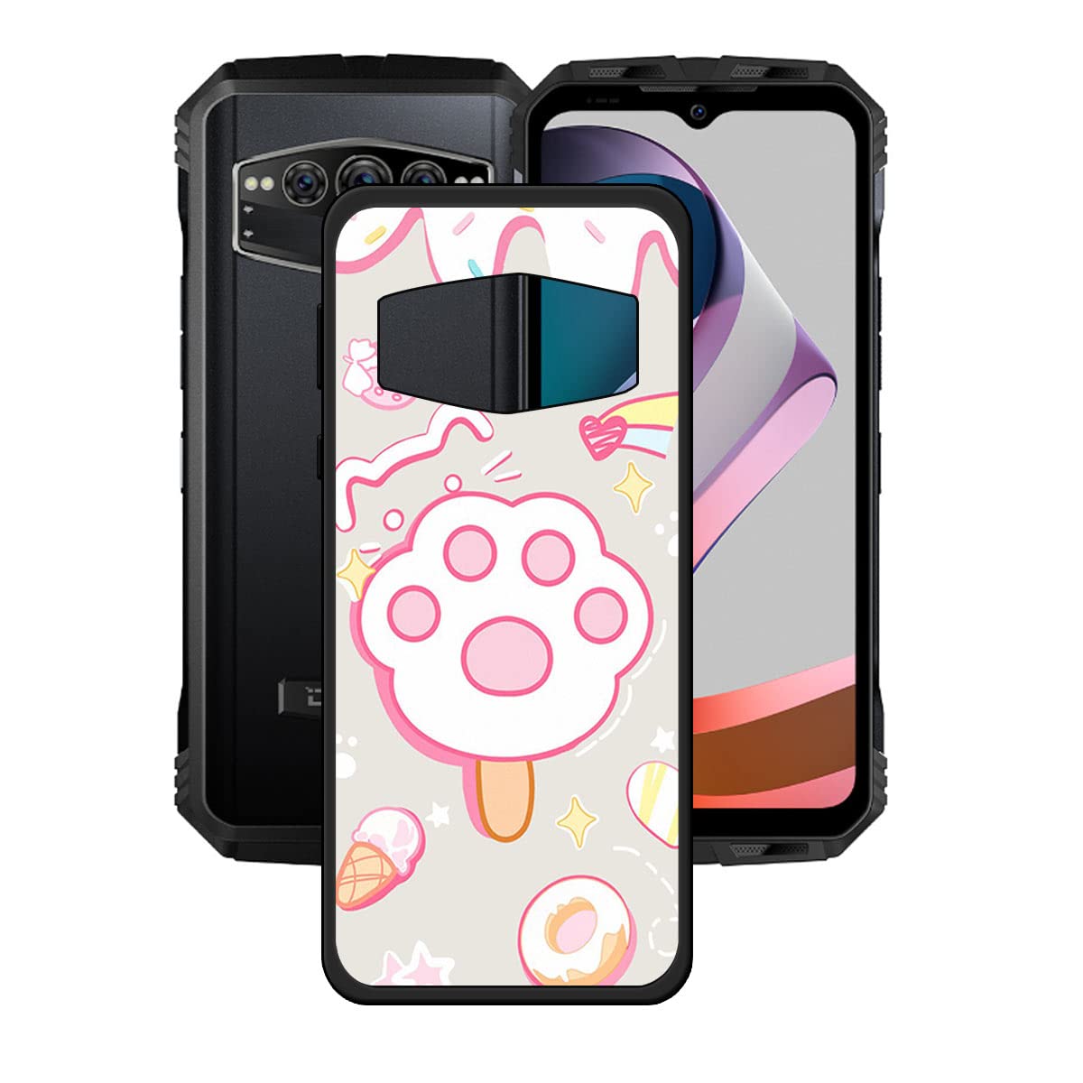 HGJTF Cover per Doogee S100 (6.58), Custodia per Telefono Antiurto in Morbido Silicone Nero, Ultra Sottile TPU Bumper Protettiva Case per Doogee S100 - Marmo