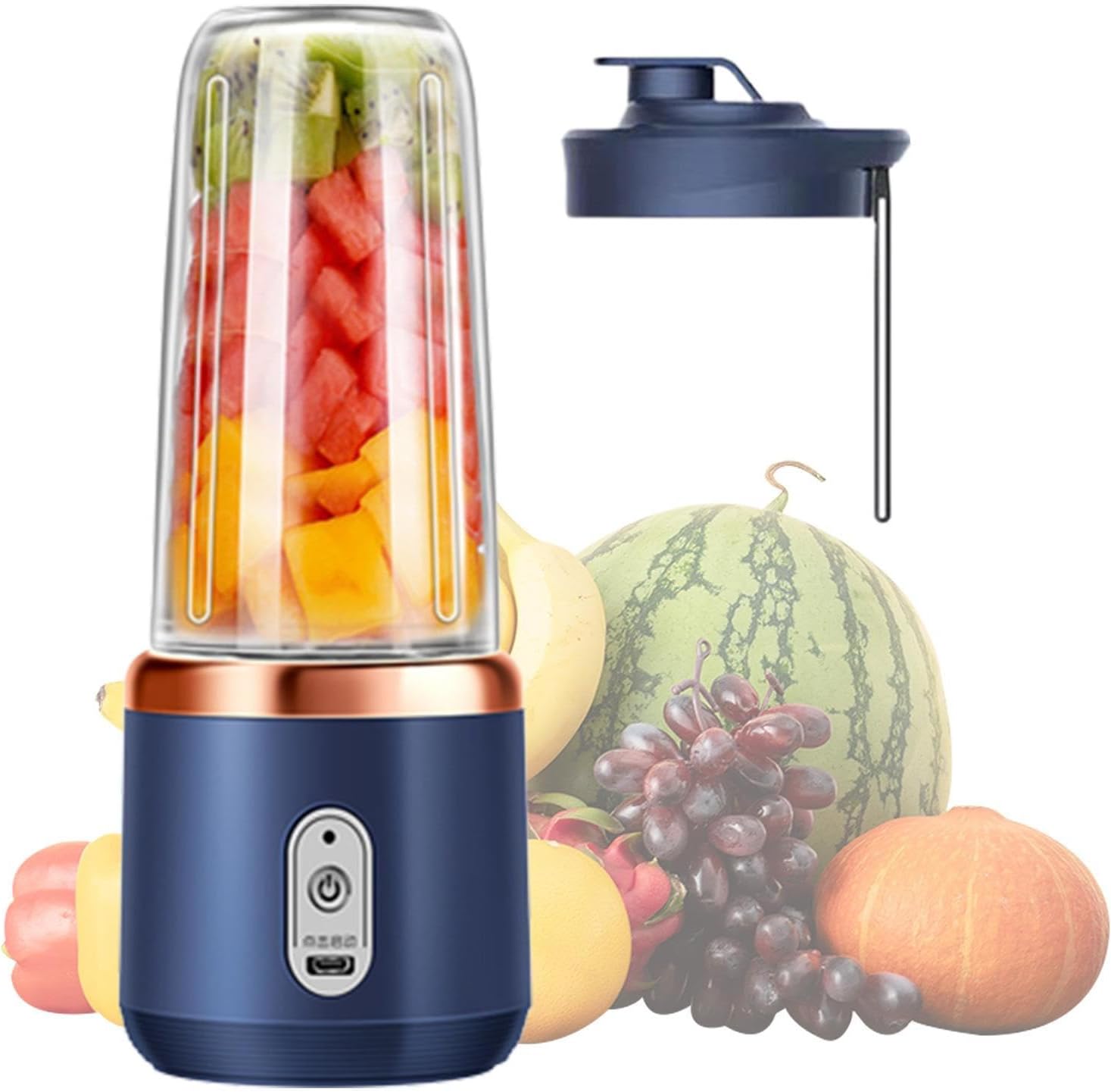 Portable Blender - Portable Juice Mixer Cordless,Personal Fruit Shake Blending Machine for Breakfast Home Office Gym Camping Beach Travel Apartment Picnics