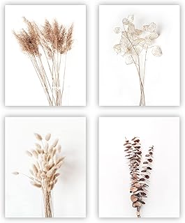 heilkee Boho Wall Art Pampas Grass Decor Fall Farmhouse Decorations Bota...