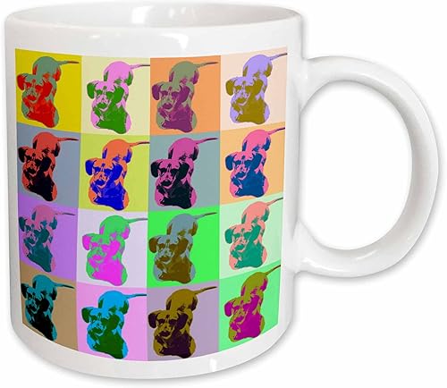 Sandy Mertens Pop Art DesignsCaja de cartón Dachshund Pop ArtTazas, Blanco