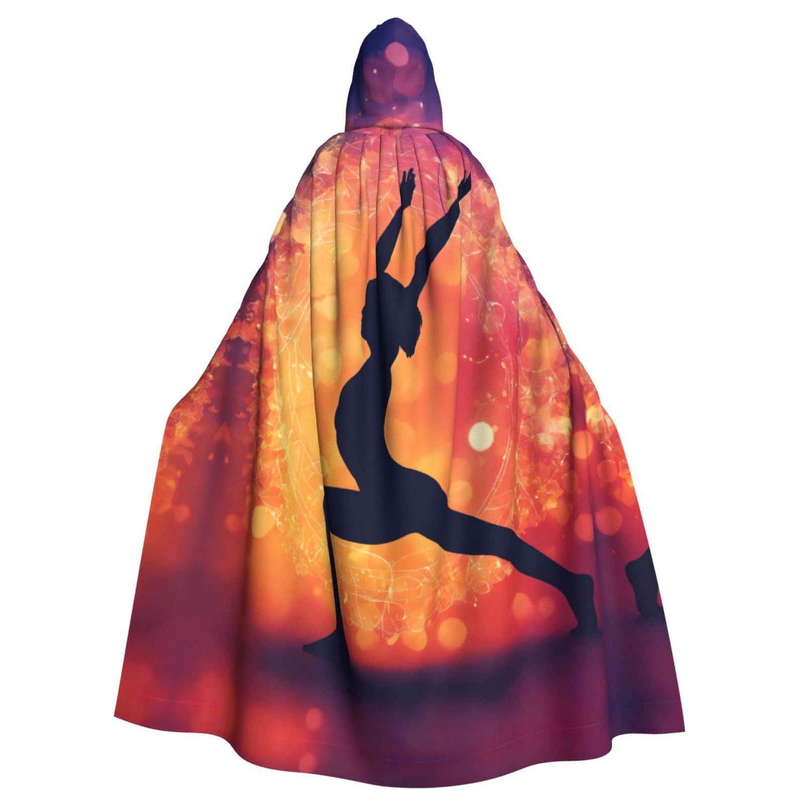 LIXLZH Gymnastics Game Print Hooded Cloak Universal Adult Cape Witch Costume Halloween Costumes Carnival Cloak