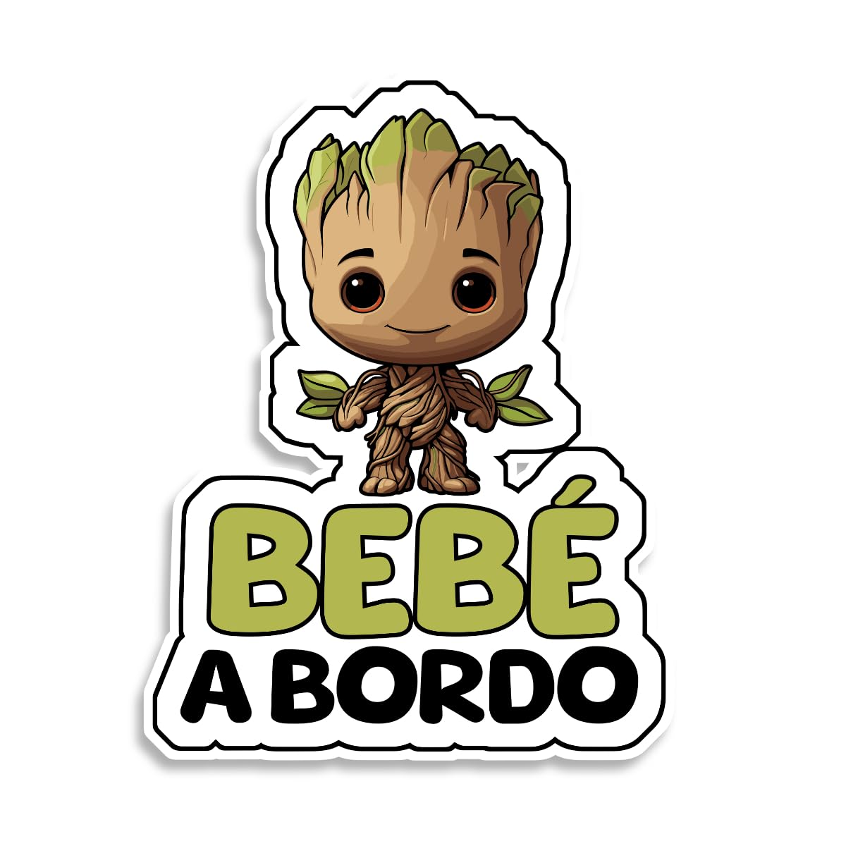 Adesivo Bimbo A Bordo Con Gatto - 15.5x15 Cm Resistente UV E Impermeabile