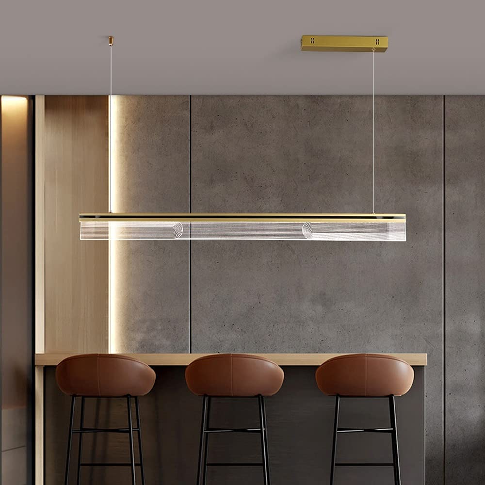 Lampe suspendue ronde en acrylique à intensité réglable pour salon