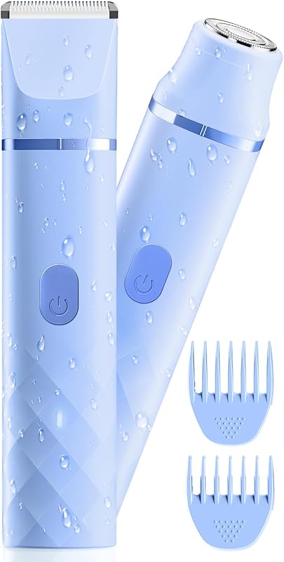 Aparador feminino para virilha AIDIAM 2 em 1 recarregável IPX7 azul