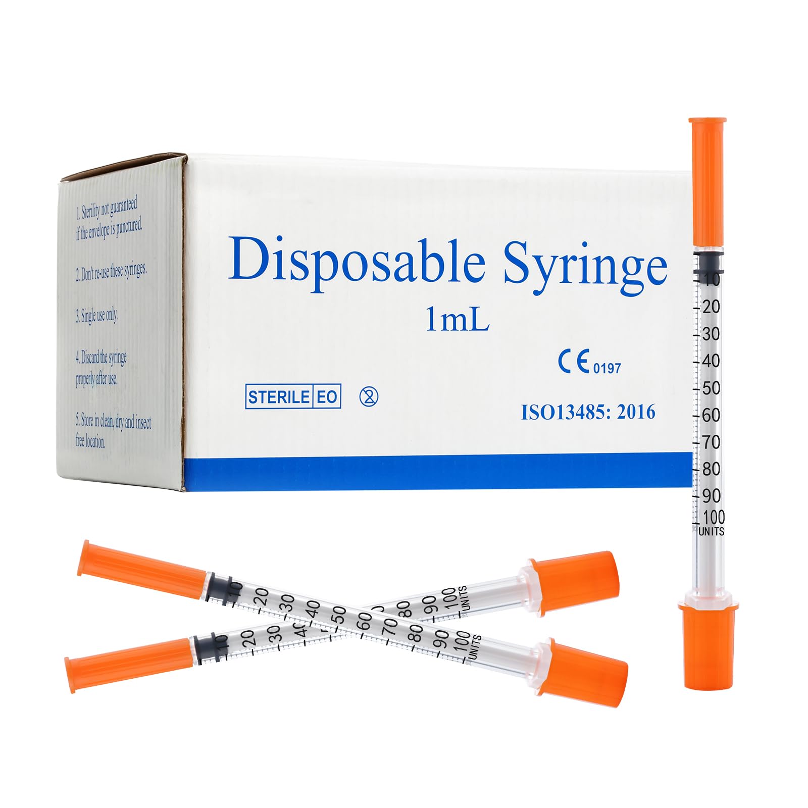 1ml/cc 32G 5/16 Inch Syringes, Lab Dispensing Syringe, Individual Wrapped, Box of 100 — Amazon image 8