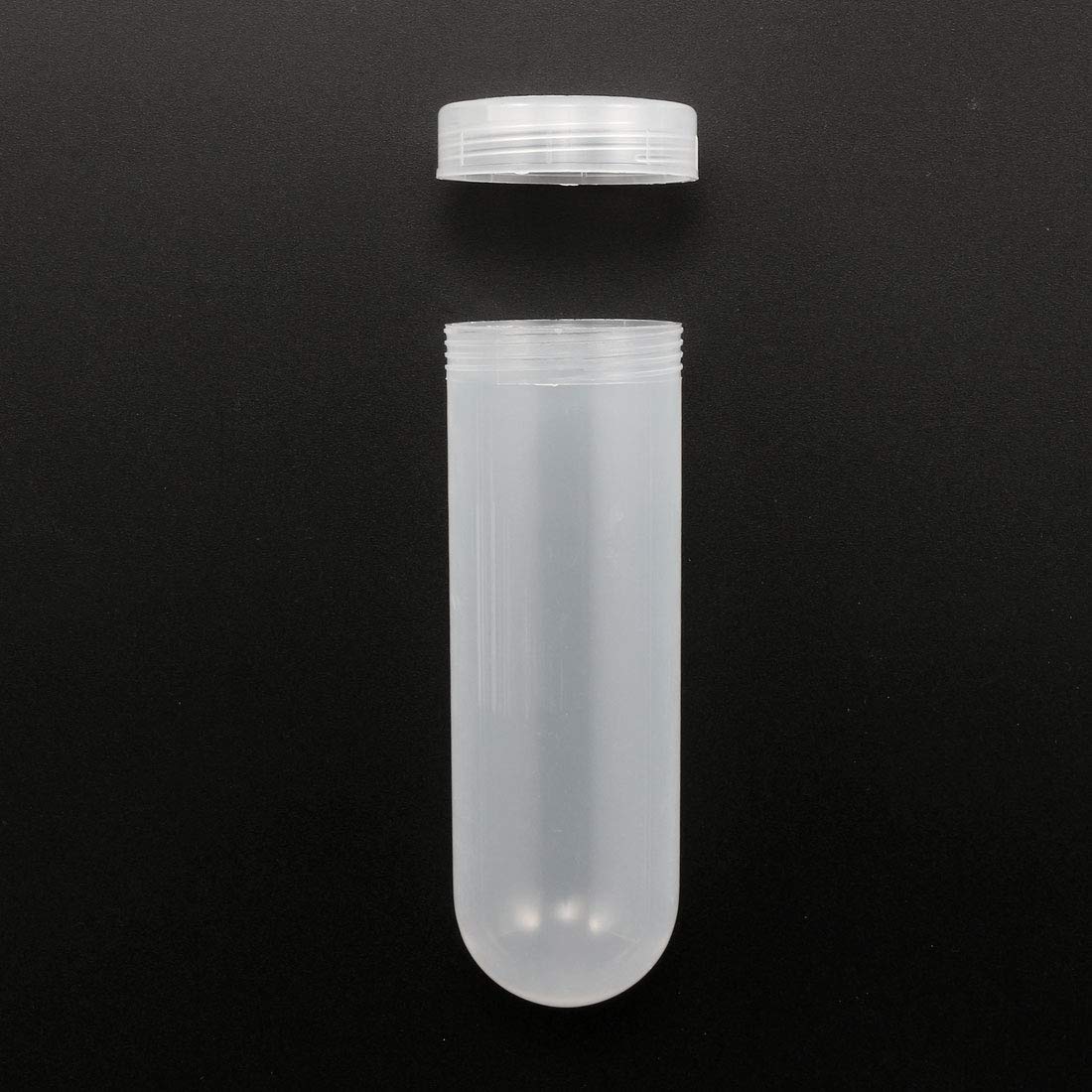 sourcing map Tubes à centrifuger Plastiques 100ml avec Capuchon à Visser Microtube à centrifuger gradué en polypropylène Fond rond Conteneur Stockage pour Billes Labo 10Pcs Transparent