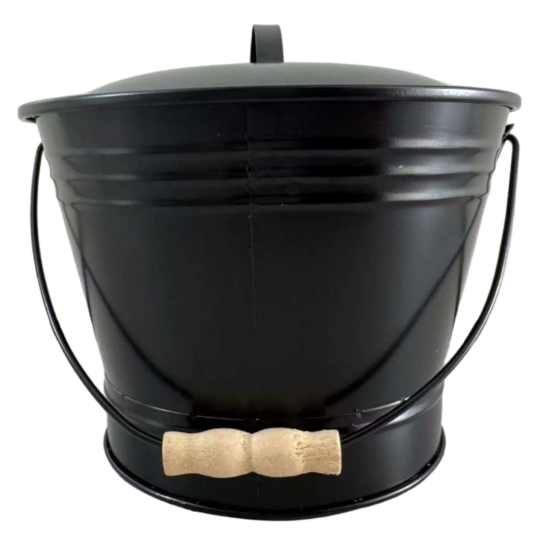 Seau à cendres pour cheminée extérieure et brasero de jardin avec couvercle